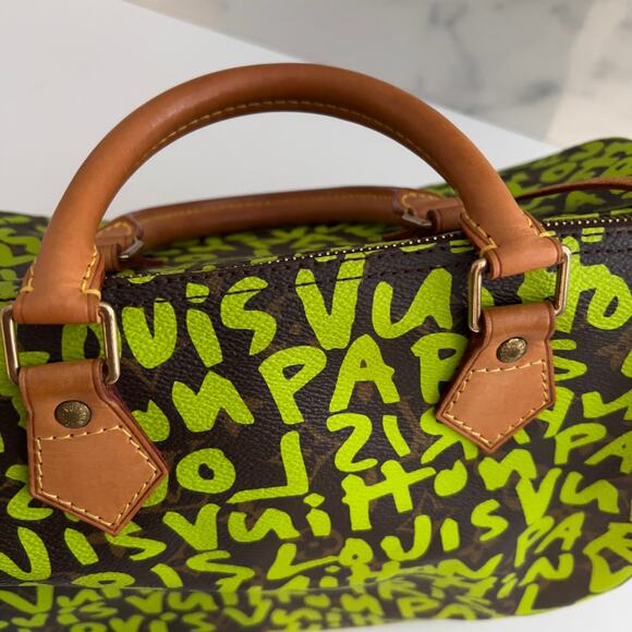 Louis Vuitton Monogram Green Graffiti Speedy 30 - Picture 4 of 13